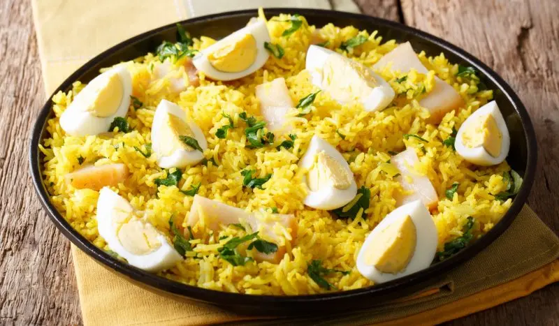 Basmati guruchi, tuxum va baliqdan tayyorlanadigan hindcha taom retsepti