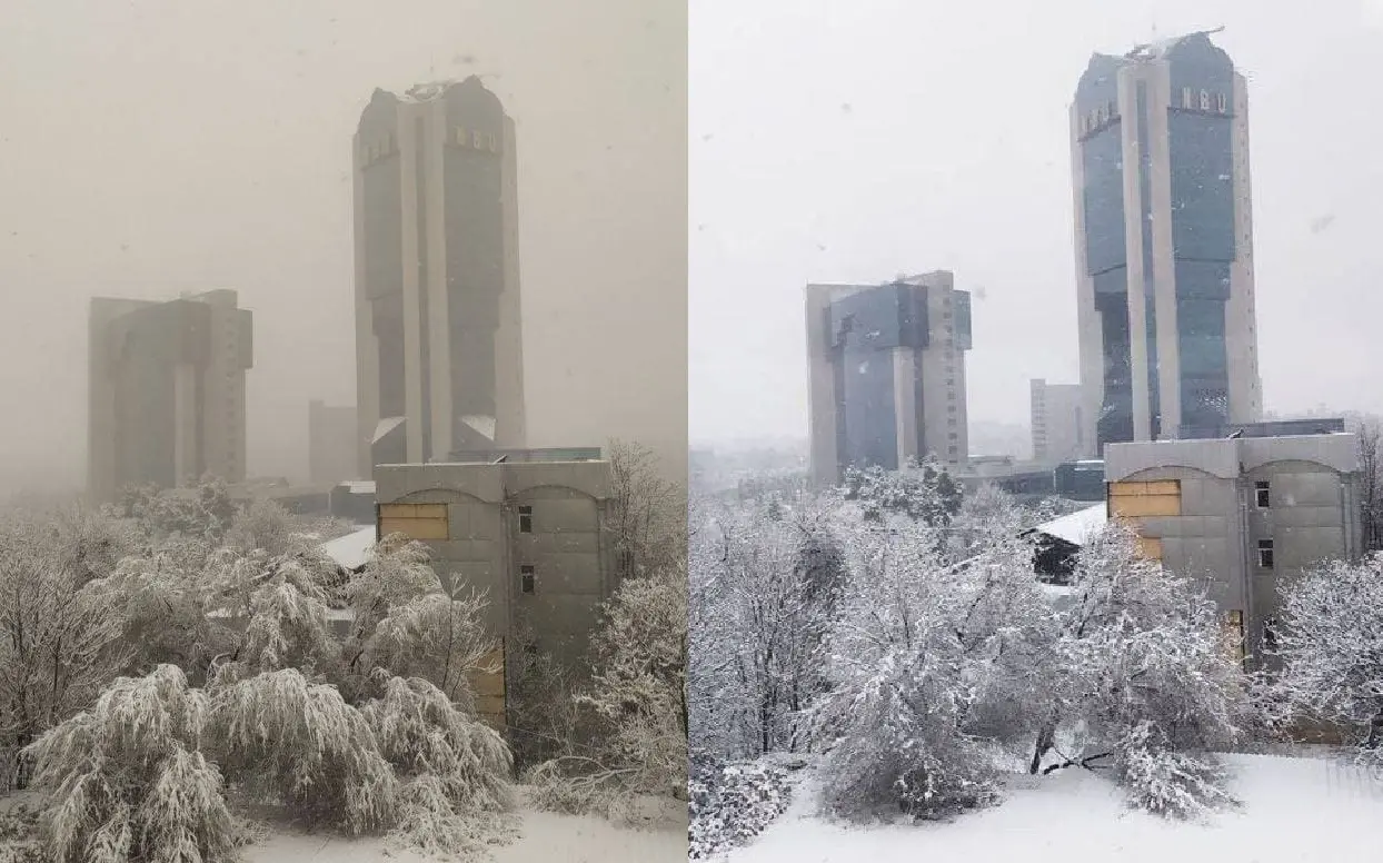 Foto: Toshkentda 2021-yil va 2020-yilda yog‘gan qor