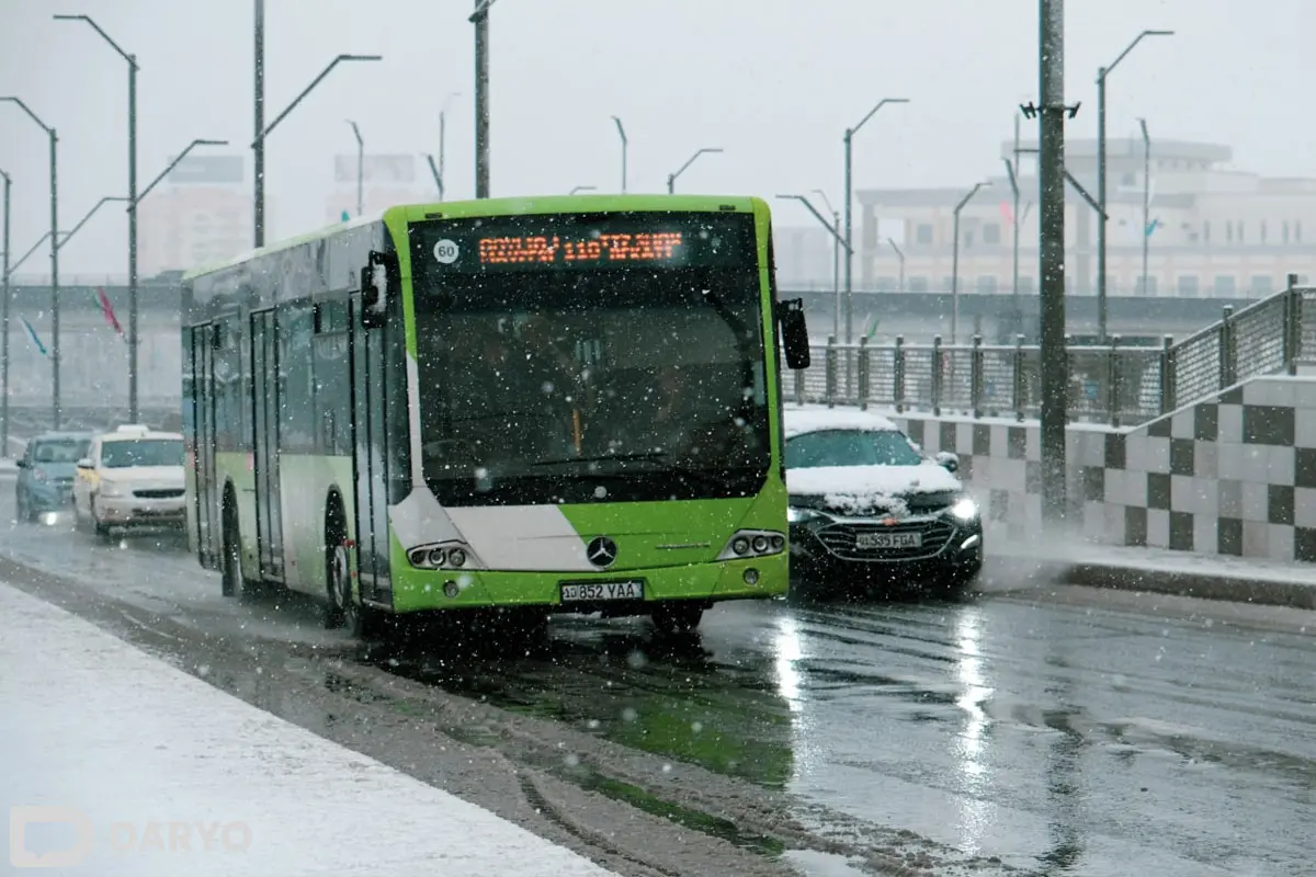 Toshkentda ob-havo sabab avtobuslar oraliq interval vaqtlari ortishi mumkin