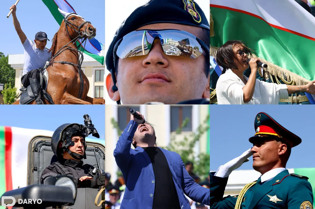 Maxsus harbiy chiqishlar, sanʼat vakillarining ishtiroki. Toshkent shahar ichki ishlar bosh boshqarmasida bo‘lib o‘tgan “Konstitutsiya o‘zimizniki” tadbiridan fotoreportaj