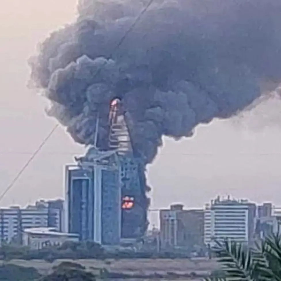 Khartoum skyscraper becomes victim of flames amidst Sudan's conflict 