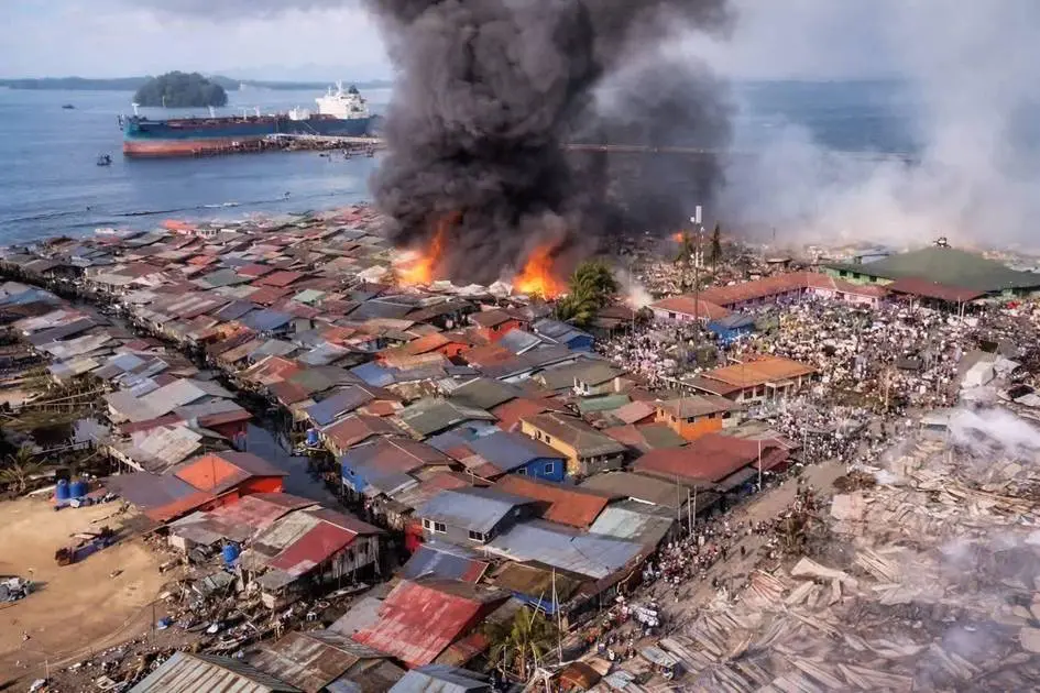 Malayziyada 200 dan ortiq uy butunlay yonib ketdi (video)