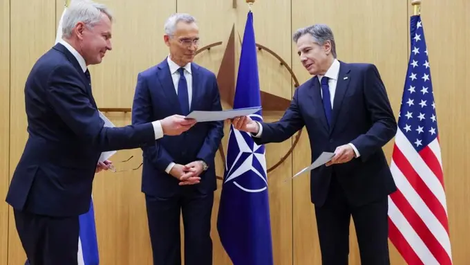 Finland becomes NATO member  