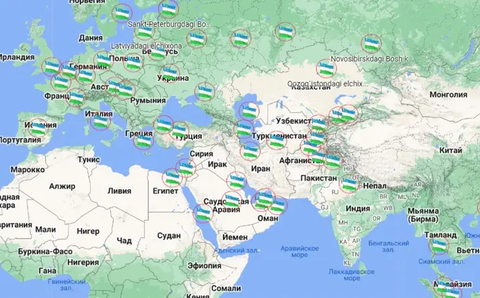 Map of Uzbekistan referendum precincts abroad revealed