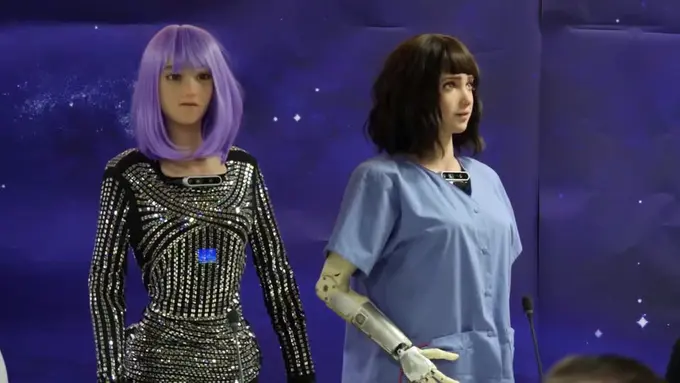 Humanoid robots at 'AI for Good' conference express optimism for global challenges