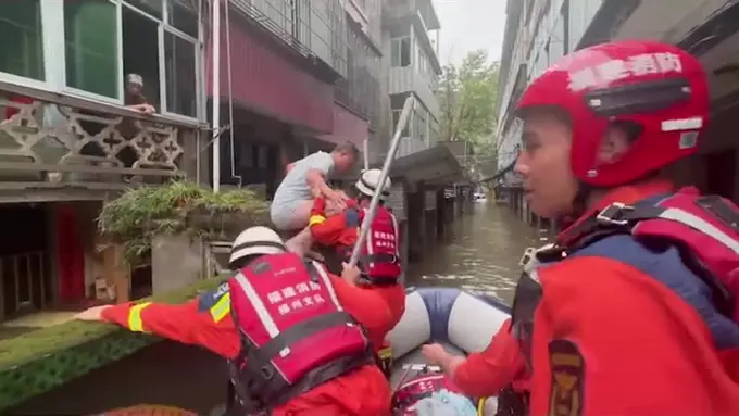 Typhoon Talim makes landfall in China, prompting flood warnings and disruptions