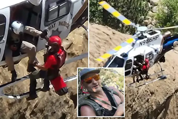 AQSHda sharshara ortidagi g‘orga tushib ketgan erkak qutqarildi (video)