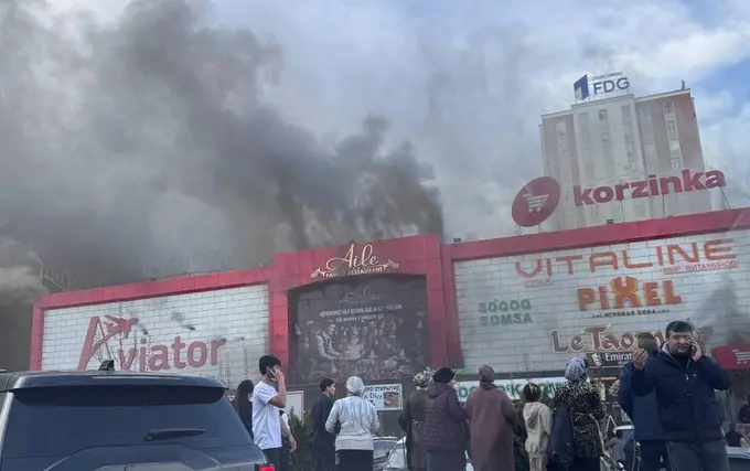 Toshkentdagi Aviator Korzinka binosida yong‘in sodir bo‘ldi