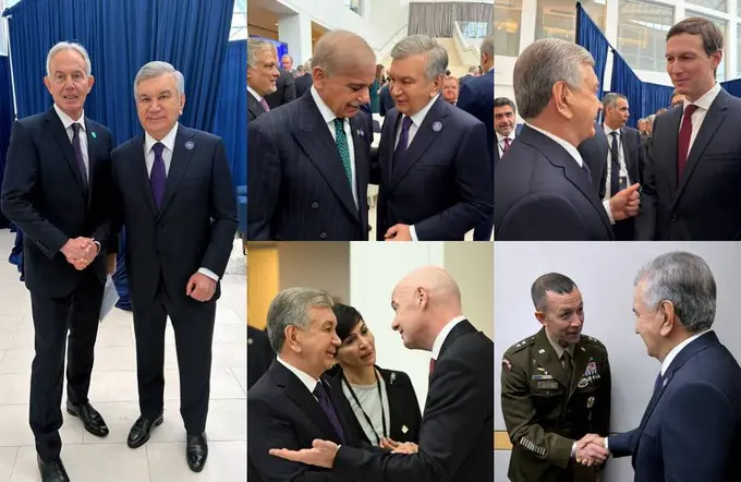 Foto: Prezident Mirziyoyev Tinchlik kengashida kimlar bilan muloqotda bo‘ldi?