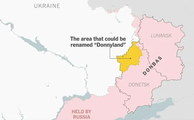 Ukraina Donbassning bir qismini Tramp sharafiga Donnilend deb atashni taklif qildi — NYT