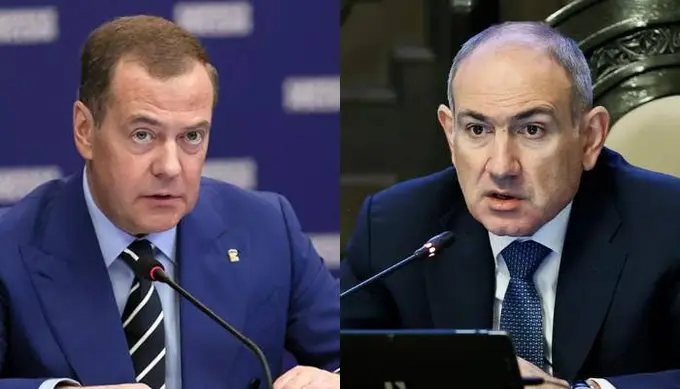 “Ikki stul orasida o‘tirishga harakat qilgan odam yerga qattiq yiqiladi” — Medvedev Pashinyanni ogohlantirdi