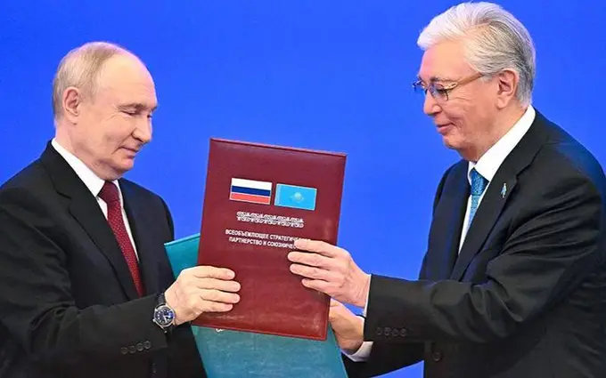 Путин ва Тўқаев Россия ҳамда Қозоғистон ўртасидаги дўстликнинг етти асосини белгилади