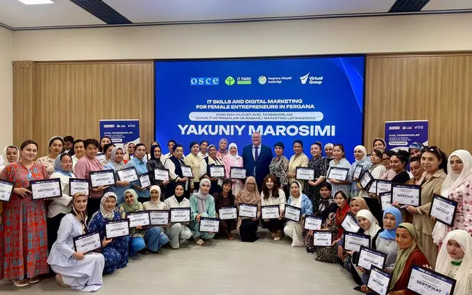OSCE and IT Park Uzbekistan train over 150 women in digital skills in Fergana region