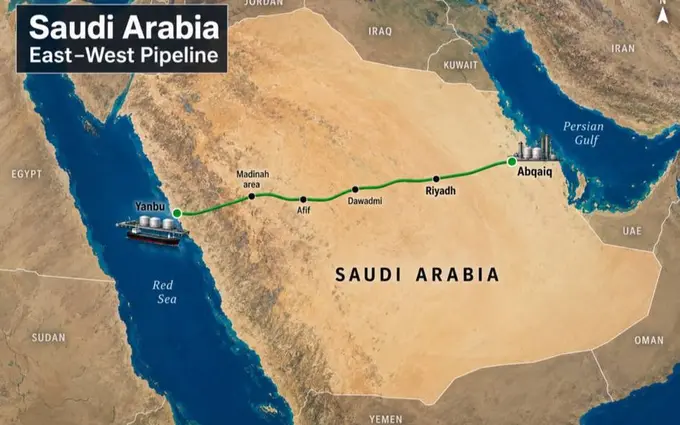 Saudiya “Sharq—G‘arb” neft quvurini qayta ishga tushirdi
