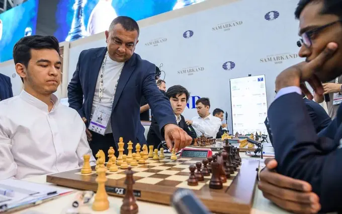 Uzbekistan defeats India to take sole lead at Chess Olympiad