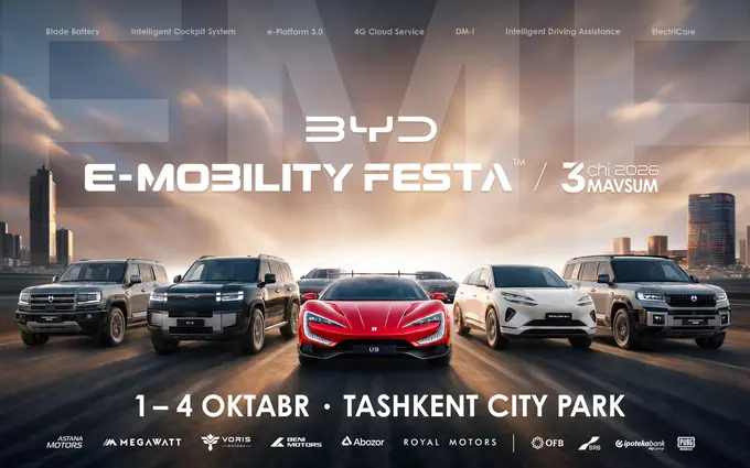 BYD e-Mobility Festa 2026: texnologiyalar va yangi mobillik makonining 3-mavsumi