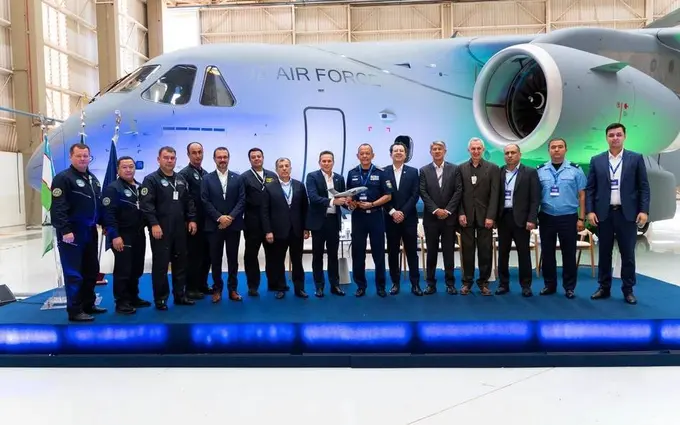 O‘zbekiston ilk C-390 Millennium harbiy-transport samolyotini qabul qilib oldi